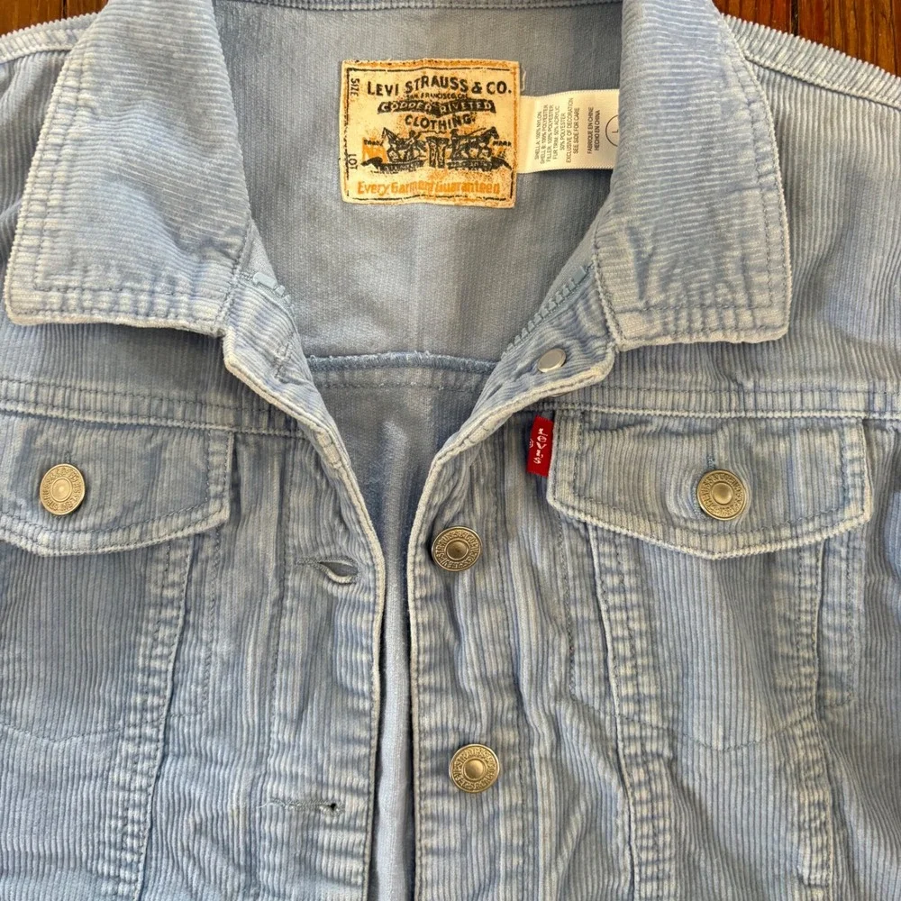 Levi's Youth Girls Light Blue Corduroy Button‎ Up Jacket Size Large